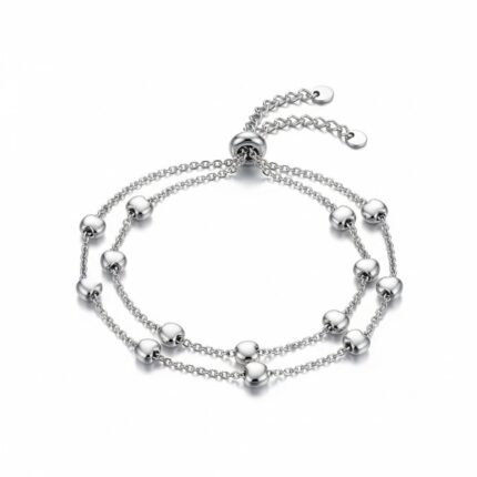 Dainty Silver Heart Charm Bracelet for Women | Verolvia Adjustable Jewelry